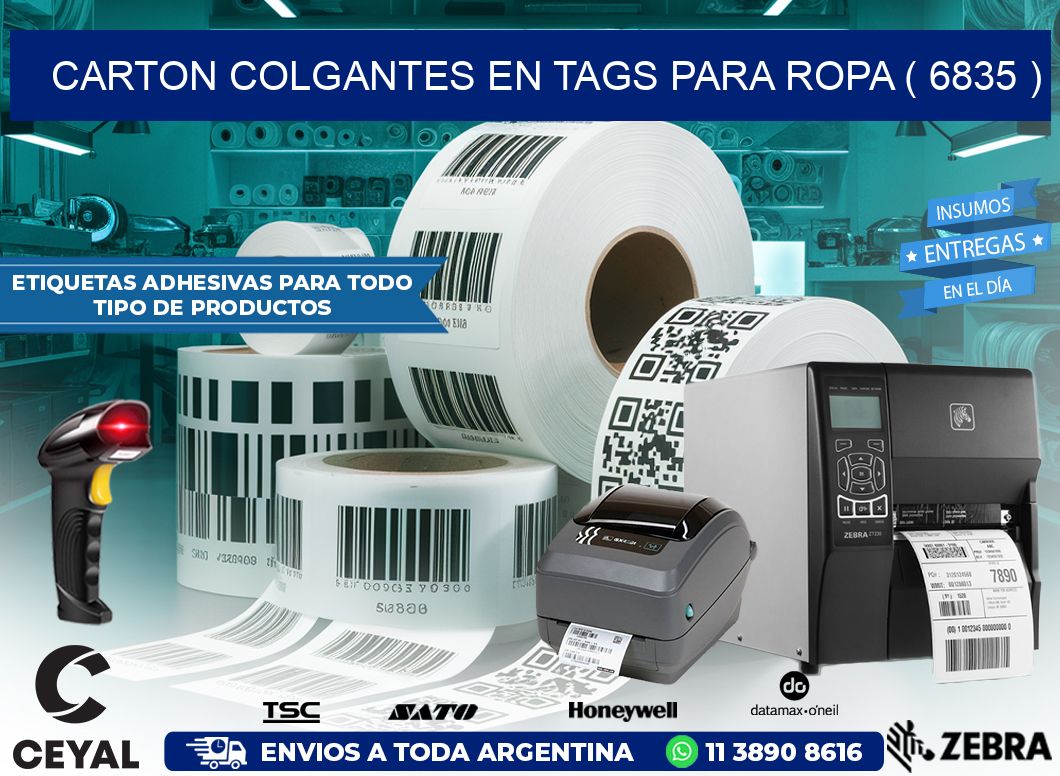 CARTON COLGANTES EN TAGS PARA ROPA ( 6835 )