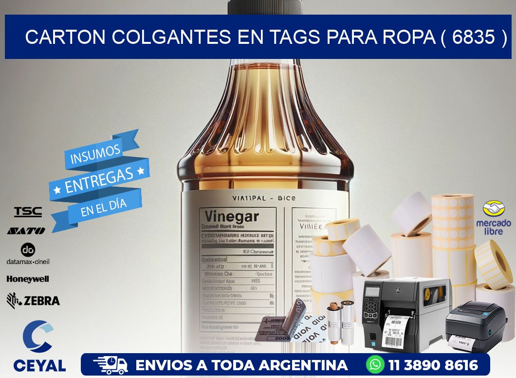 CARTON COLGANTES EN TAGS PARA ROPA ( 6835 )