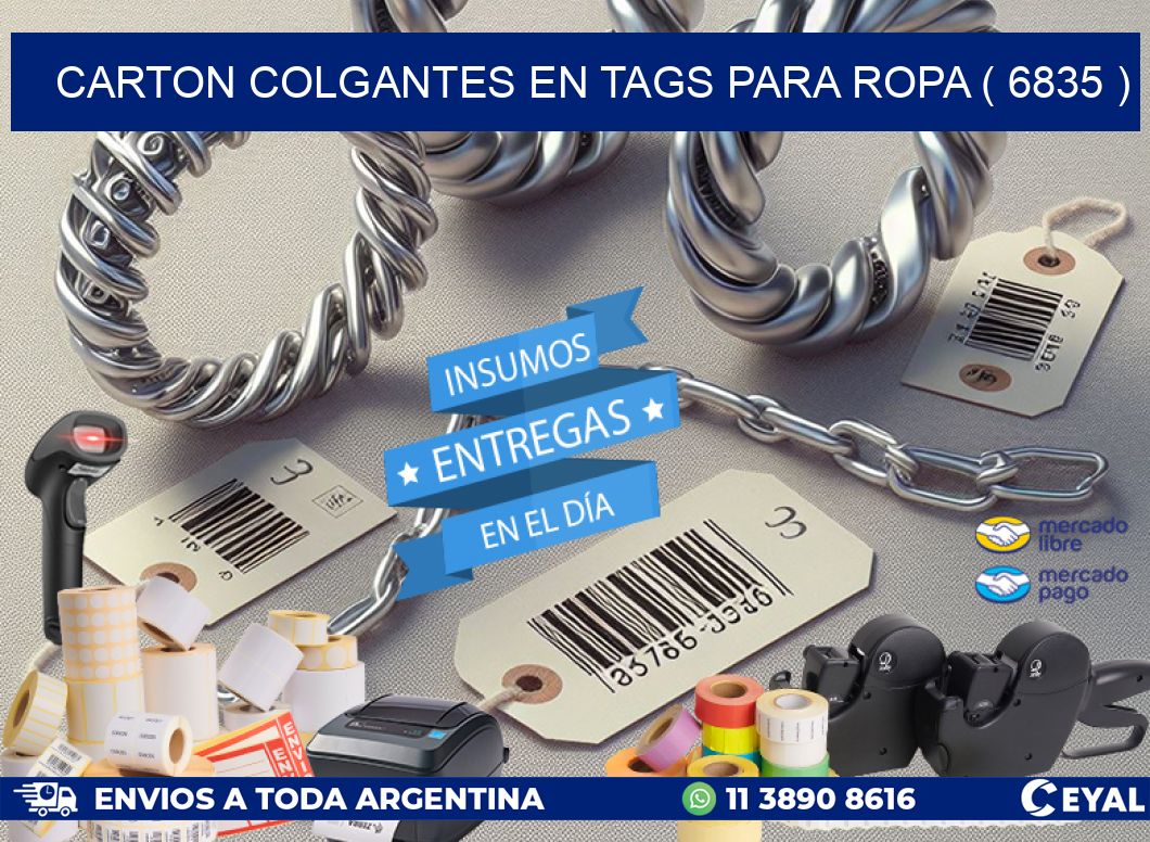 CARTON COLGANTES EN TAGS PARA ROPA ( 6835 )