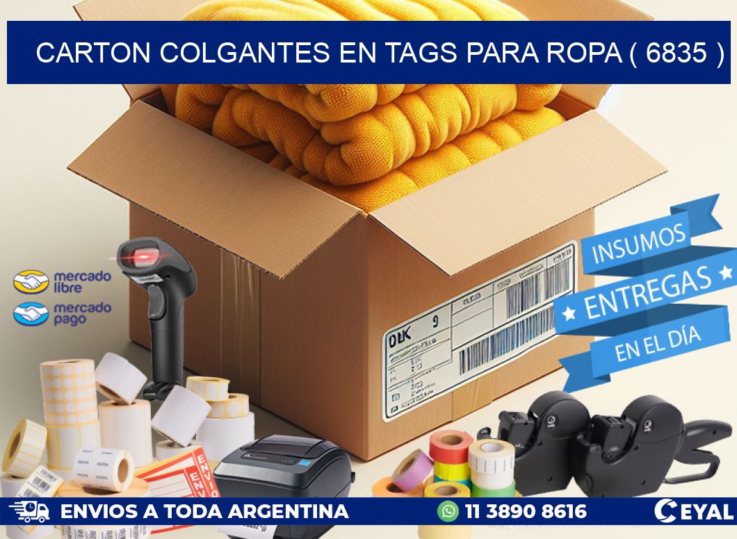 CARTON COLGANTES EN TAGS PARA ROPA ( 6835 )