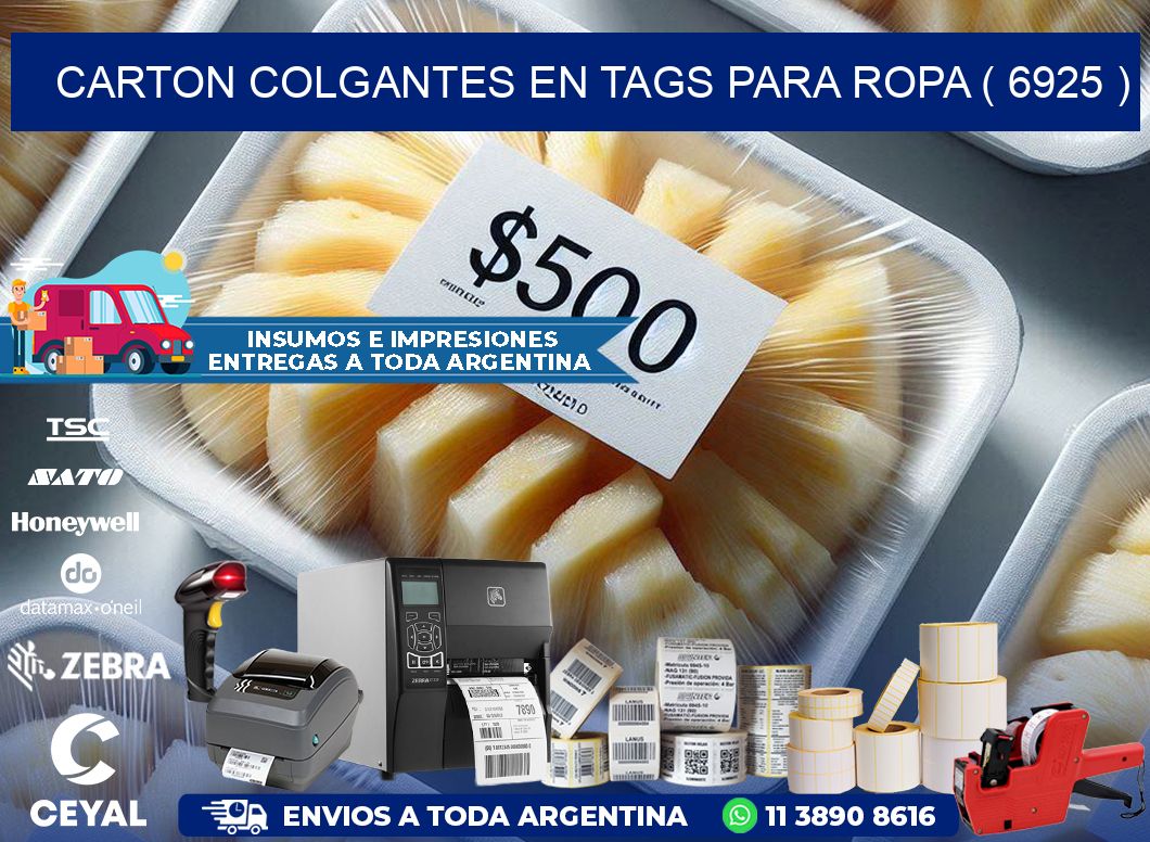 CARTON COLGANTES EN TAGS PARA ROPA ( 6925 )