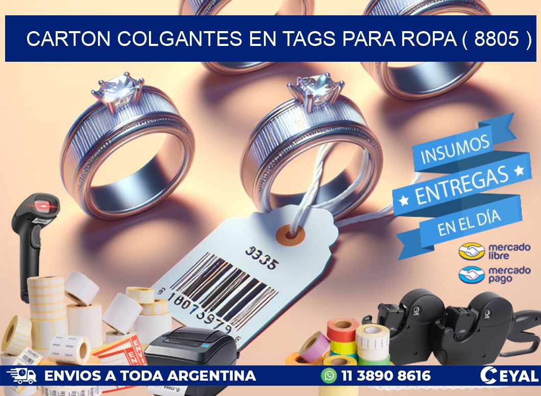 CARTON COLGANTES EN TAGS PARA ROPA ( 8805 )