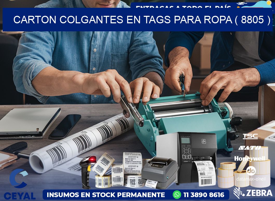 CARTON COLGANTES EN TAGS PARA ROPA ( 8805 )