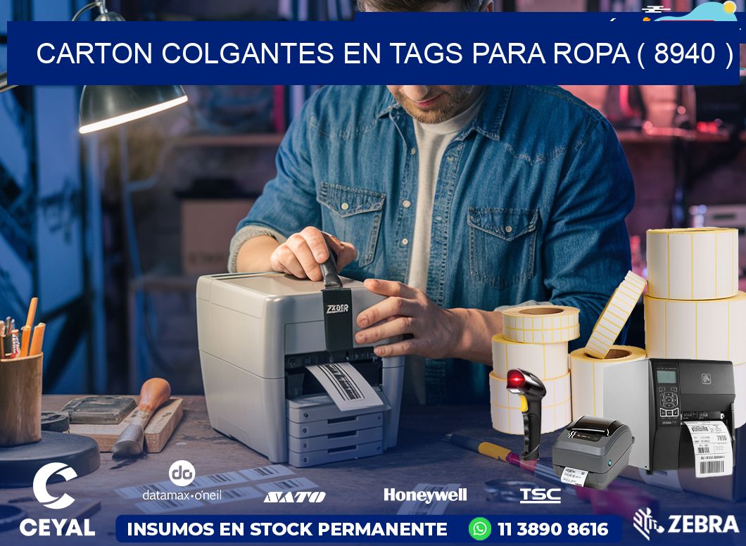 CARTON COLGANTES EN TAGS PARA ROPA ( 8940 )