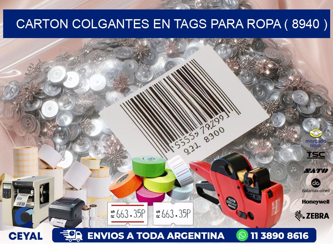 CARTON COLGANTES EN TAGS PARA ROPA ( 8940 )