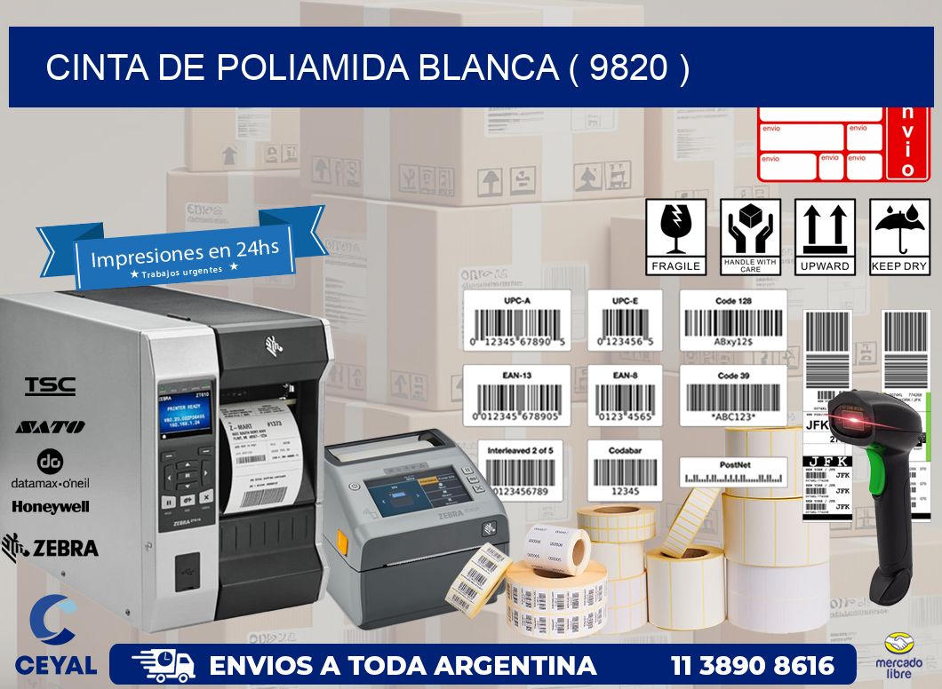 CINTA DE POLIAMIDA BLANCA ( 9820 )