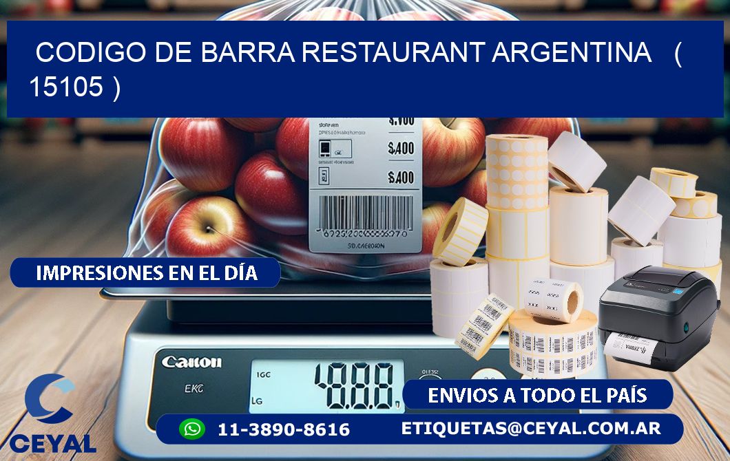 CODIGO DE BARRA RESTAURANT ARGENTINA   ( 15105 )