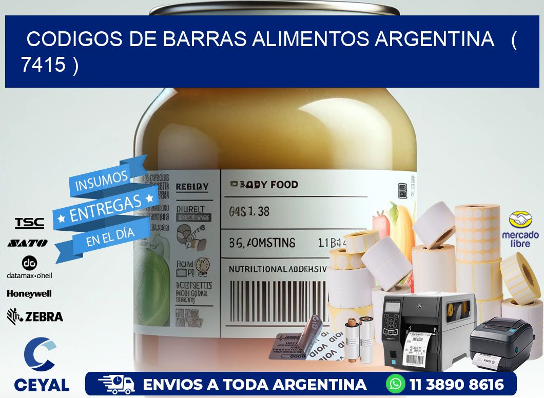 CODIGOS DE BARRAS ALIMENTOS ARGENTINA   ( 7415 )