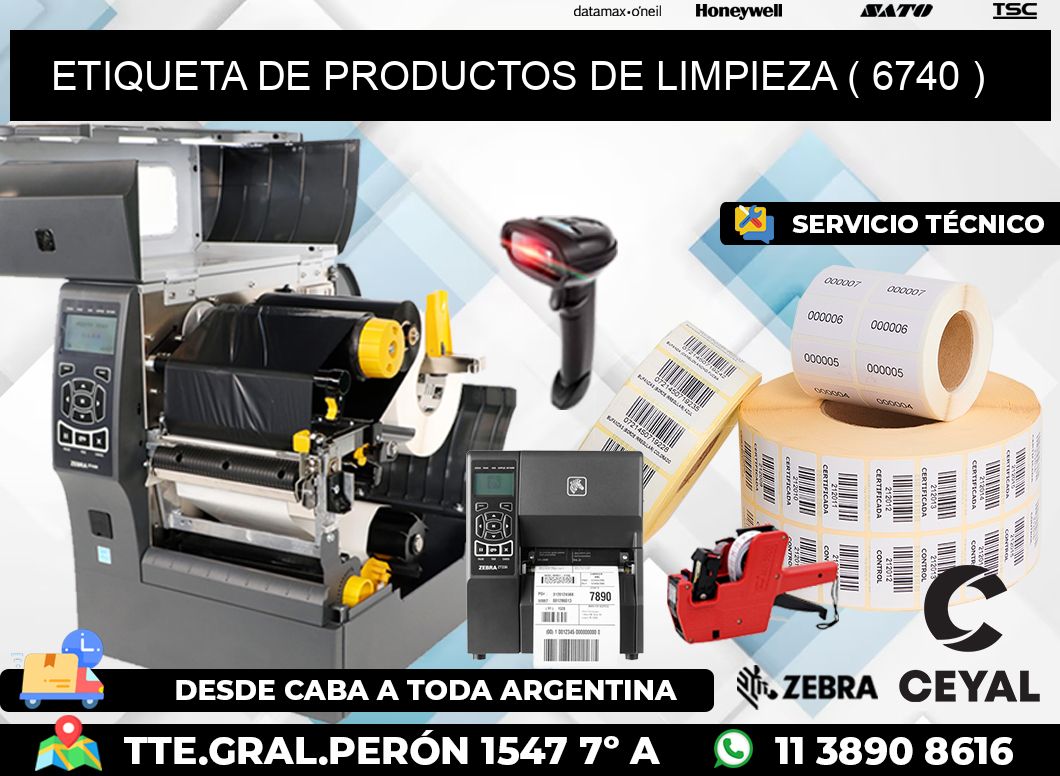 ETIQUETA DE PRODUCTOS DE LIMPIEZA ( 6740 )