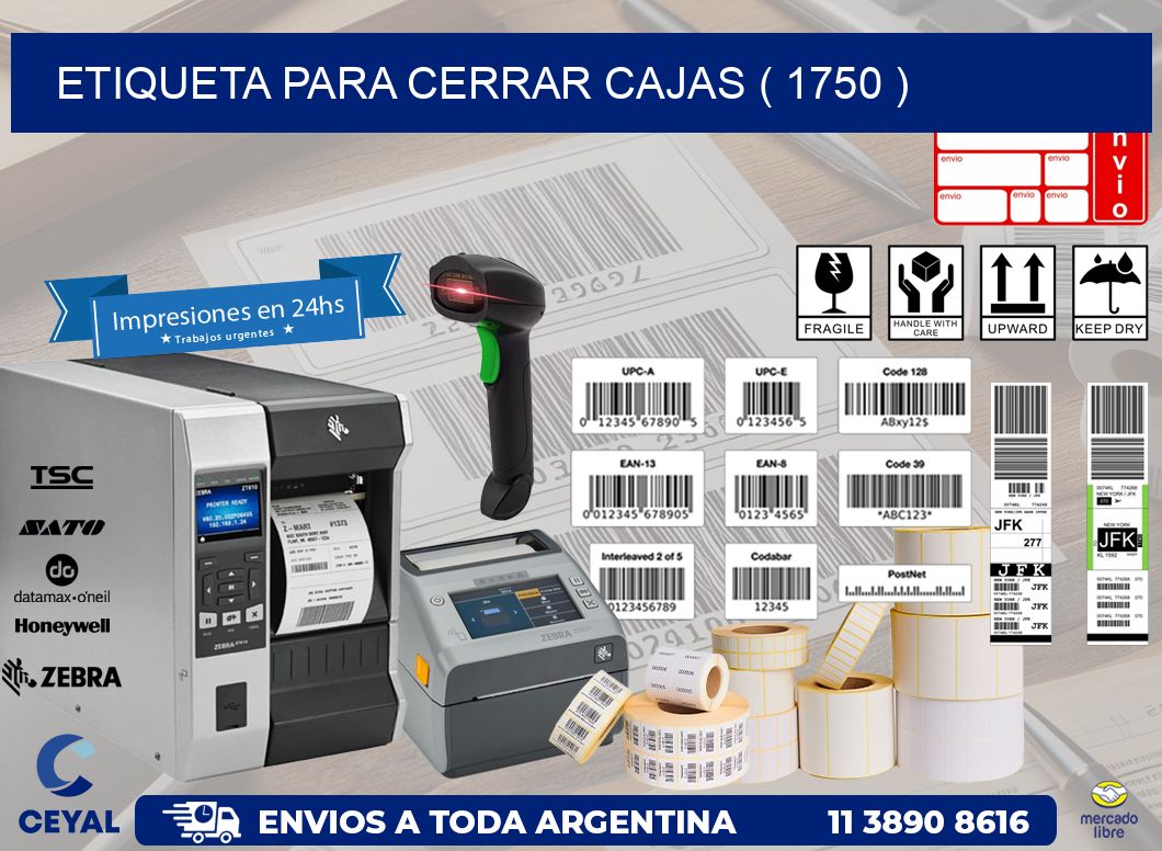 ETIQUETA PARA CERRAR CAJAS ( 1750 )