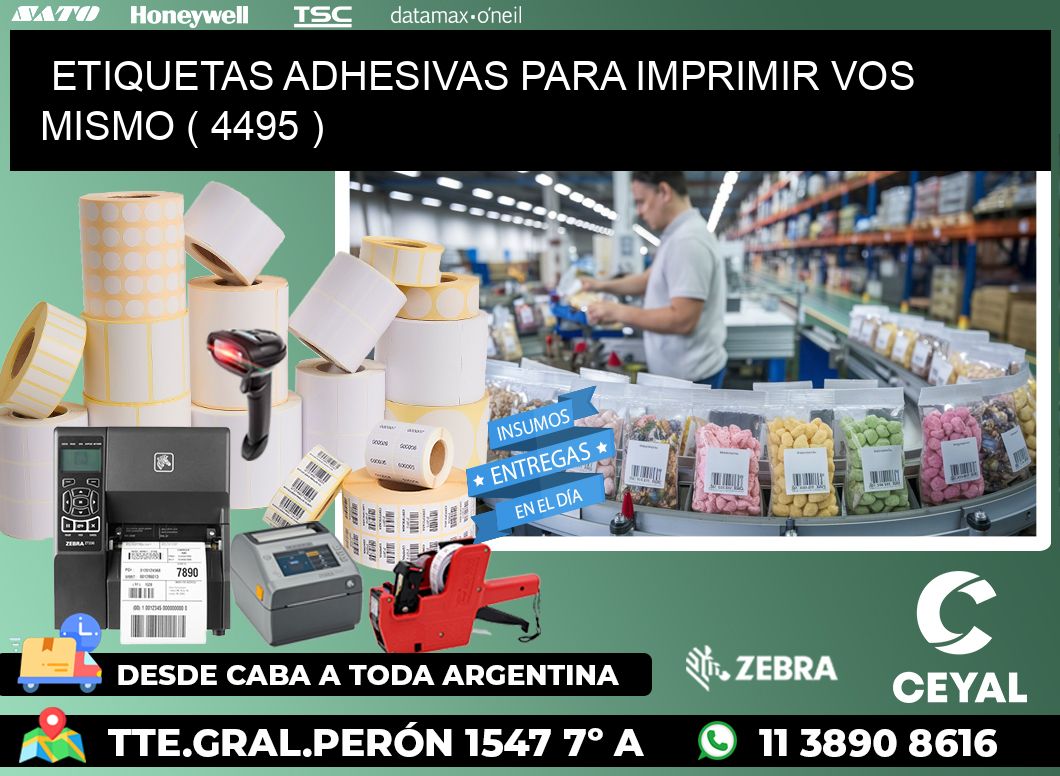 ETIQUETAS ADHESIVAS PARA IMPRIMIR VOS MISMO ( 4495 )