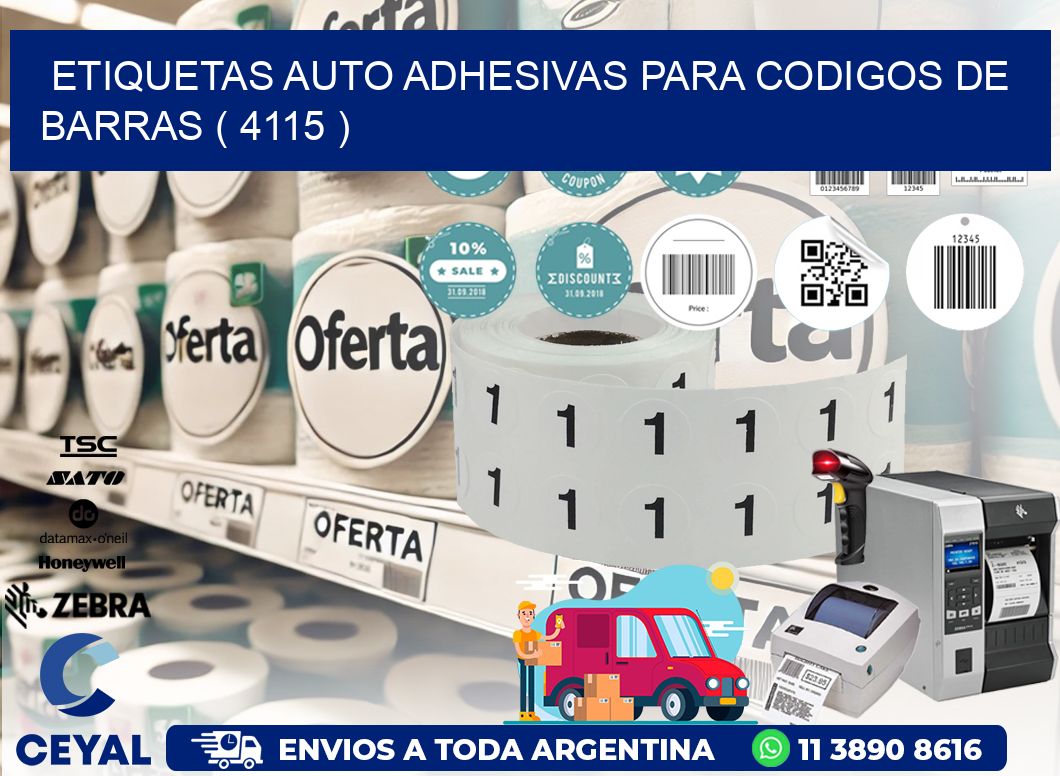 ETIQUETAS AUTO ADHESIVAS PARA CODIGOS DE BARRAS ( 4115 )