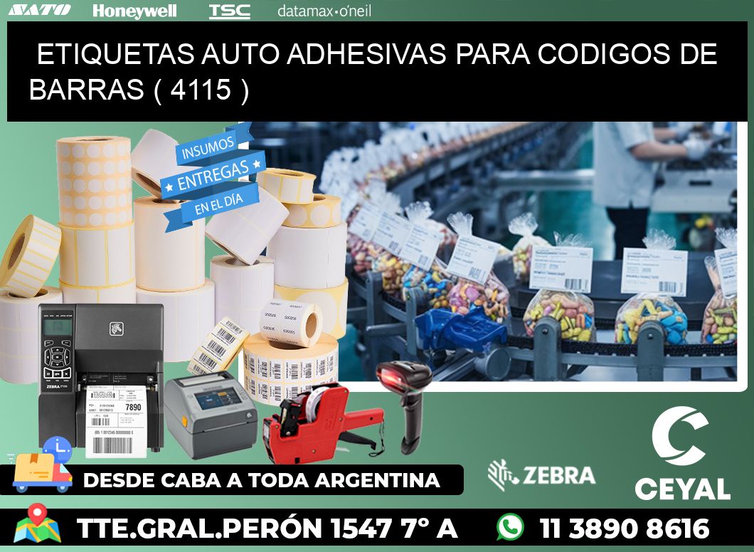 ETIQUETAS AUTO ADHESIVAS PARA CODIGOS DE BARRAS ( 4115 )