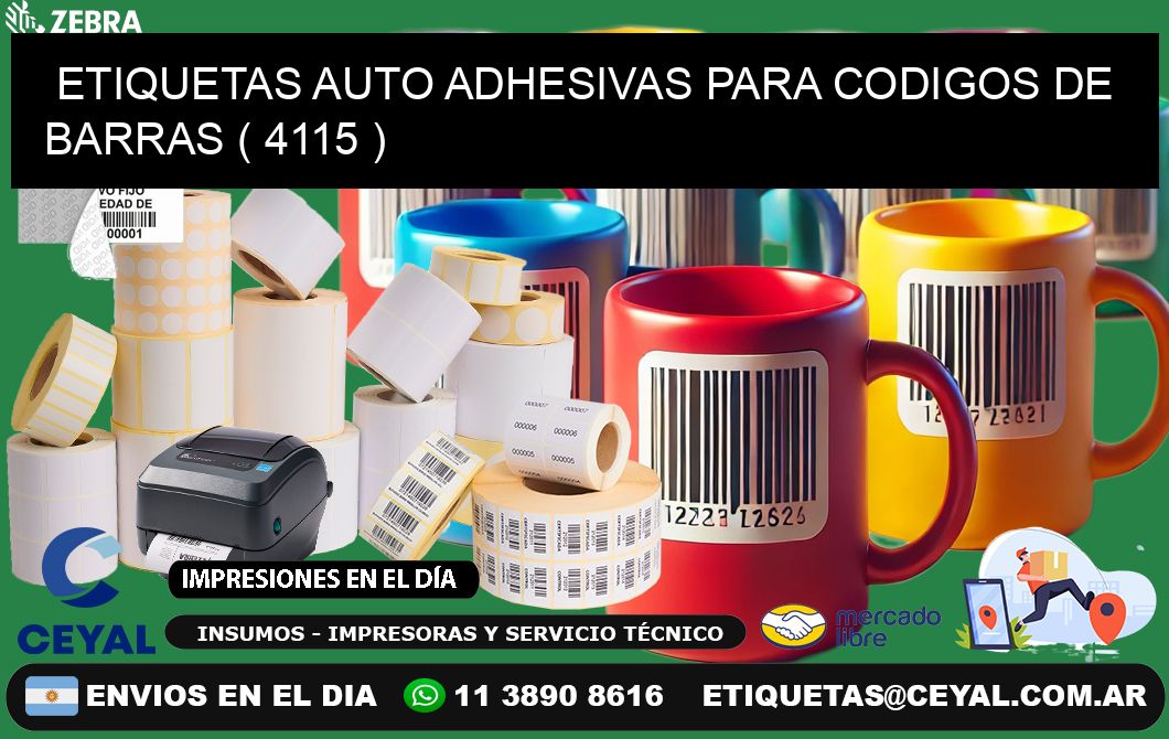 ETIQUETAS AUTO ADHESIVAS PARA CODIGOS DE BARRAS ( 4115 )