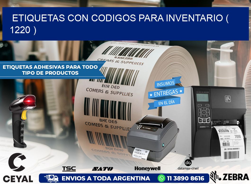 ETIQUETAS CON CODIGOS PARA INVENTARIO ( 1220 )