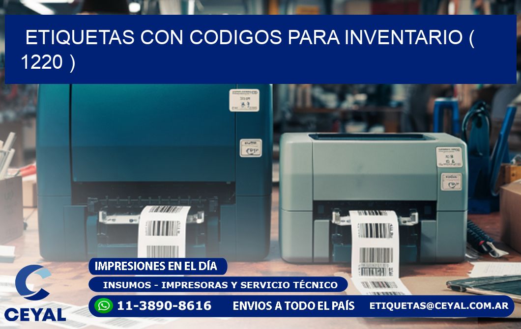 ETIQUETAS CON CODIGOS PARA INVENTARIO ( 1220 )