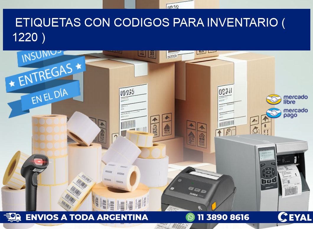 ETIQUETAS CON CODIGOS PARA INVENTARIO ( 1220 )
