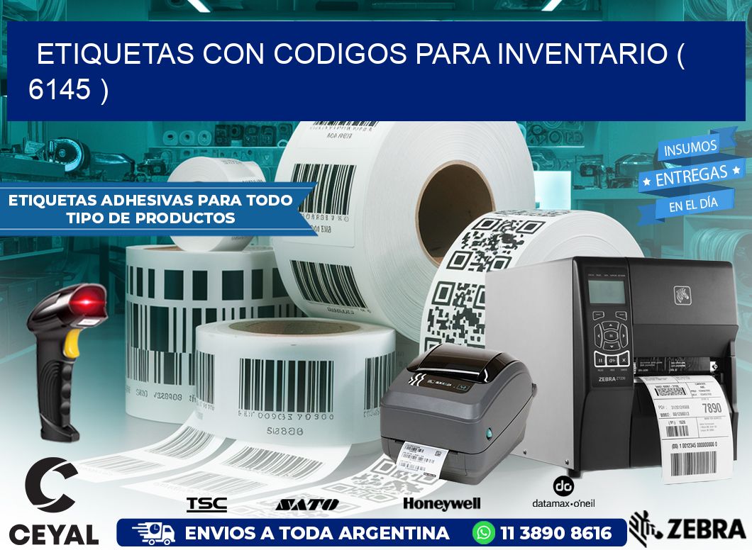 ETIQUETAS CON CODIGOS PARA INVENTARIO ( 6145 )