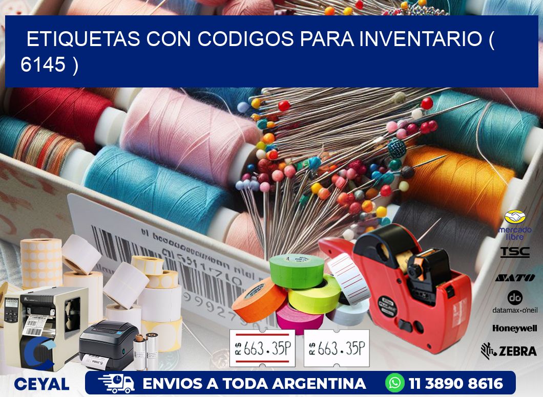 ETIQUETAS CON CODIGOS PARA INVENTARIO ( 6145 )