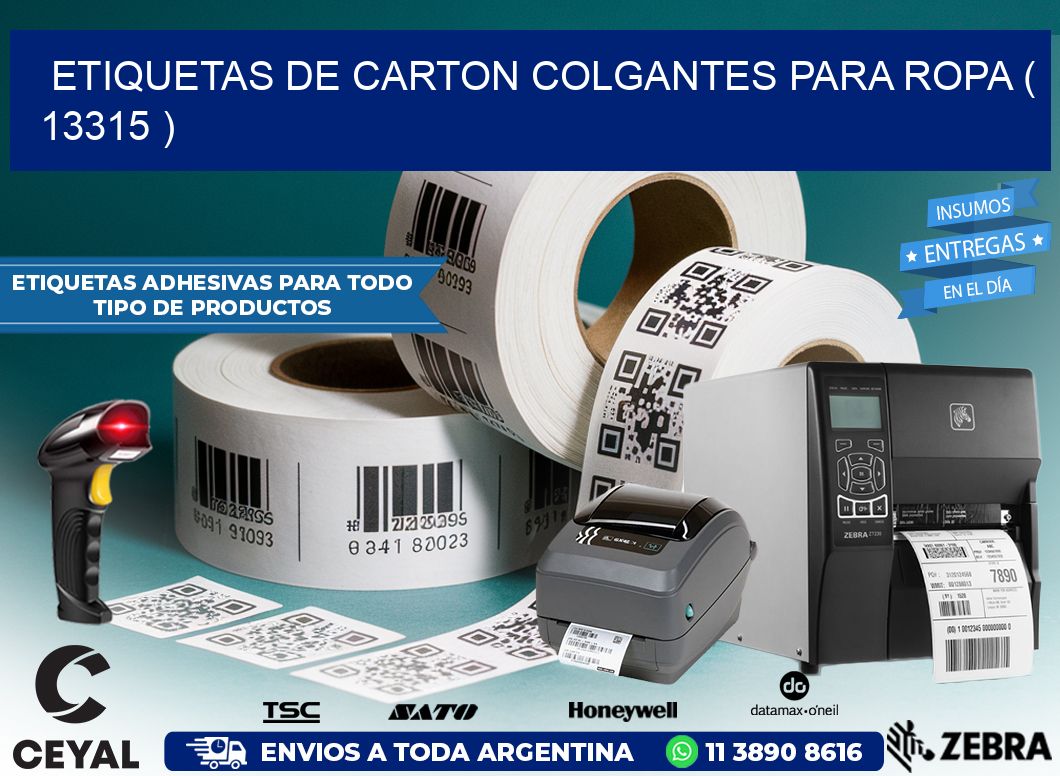 ETIQUETAS DE CARTON COLGANTES PARA ROPA ( 13315 )