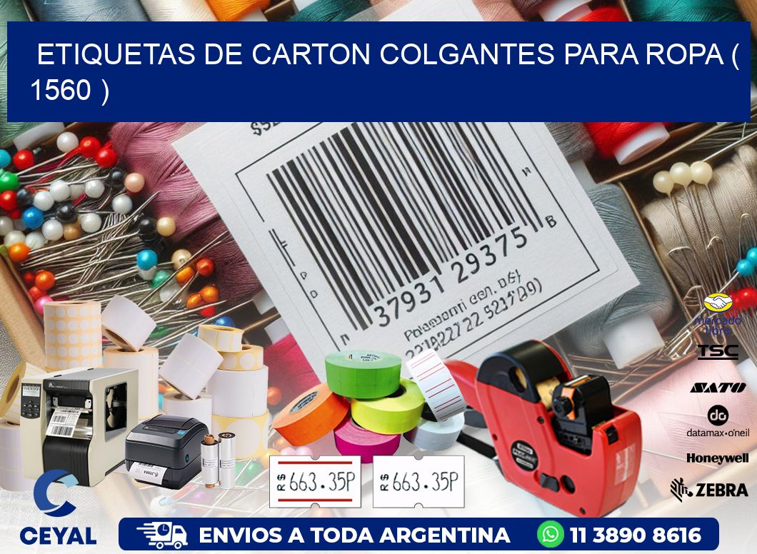 ETIQUETAS DE CARTON COLGANTES PARA ROPA ( 1560 )