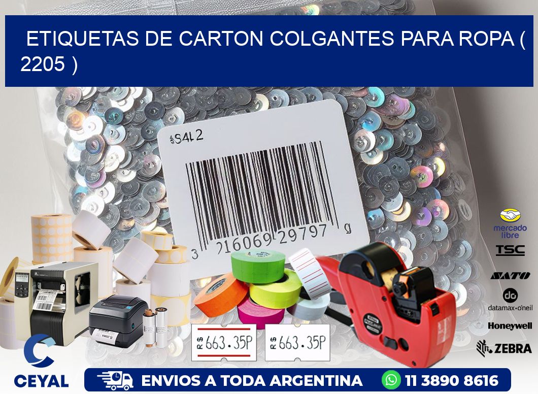 ETIQUETAS DE CARTON COLGANTES PARA ROPA ( 2205 )