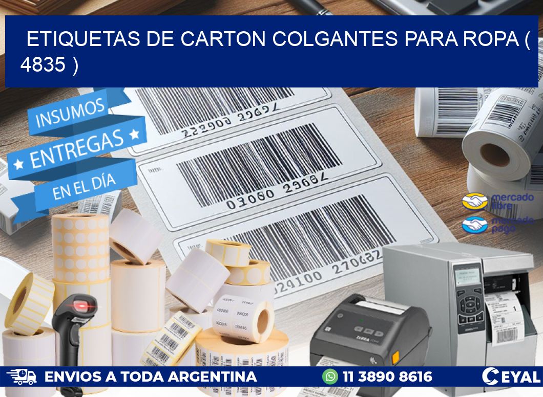 ETIQUETAS DE CARTON COLGANTES PARA ROPA ( 4835 )