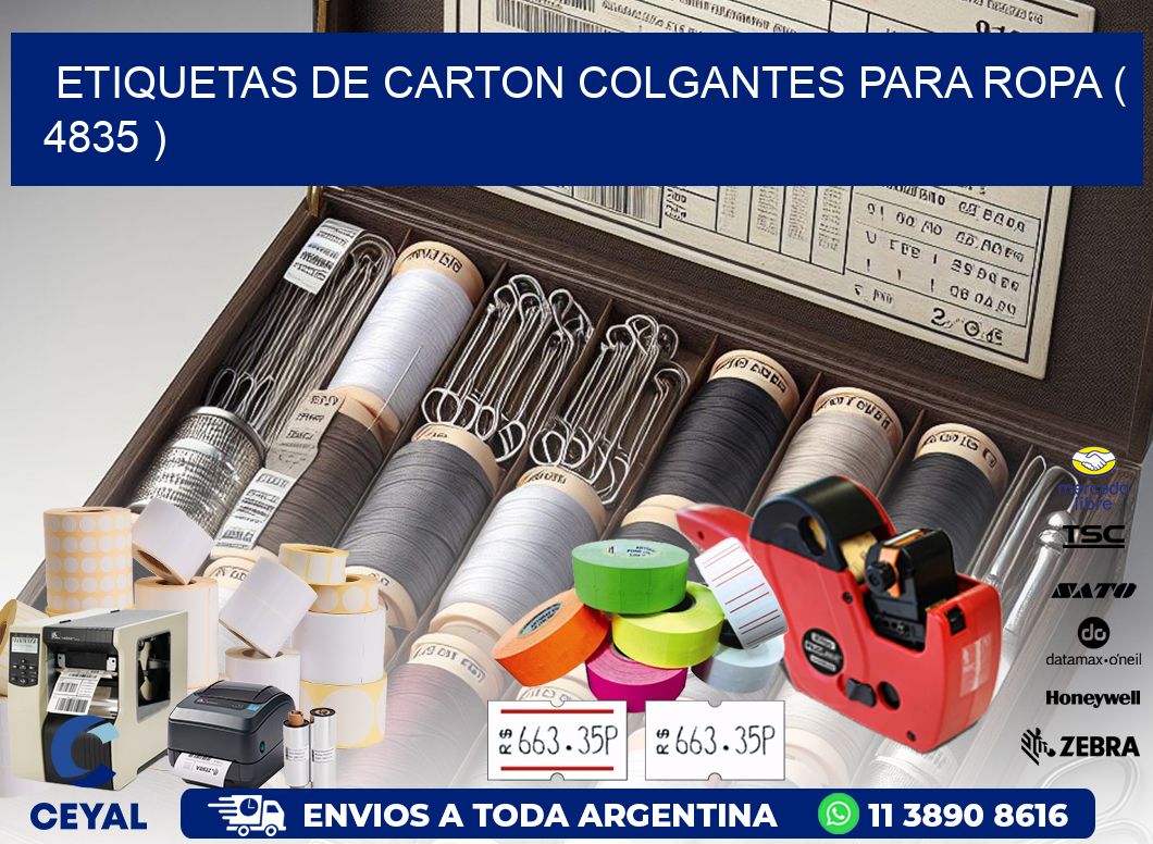 ETIQUETAS DE CARTON COLGANTES PARA ROPA ( 4835 )