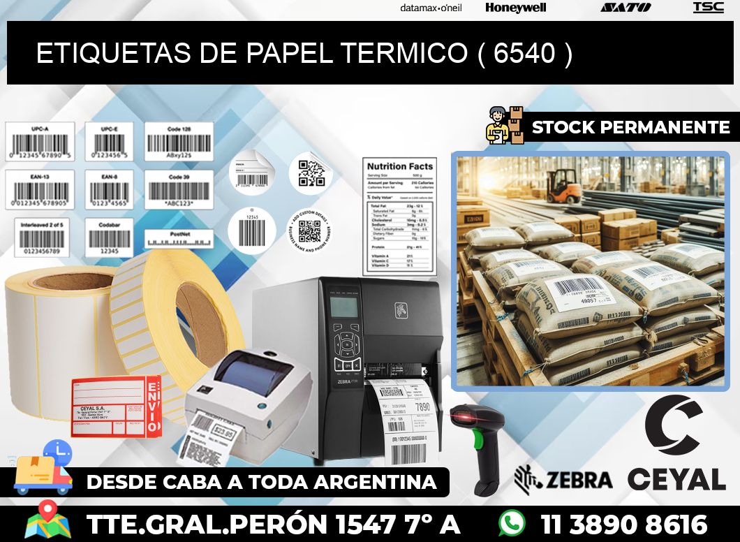 ETIQUETAS DE PAPEL TERMICO ( 6540 )