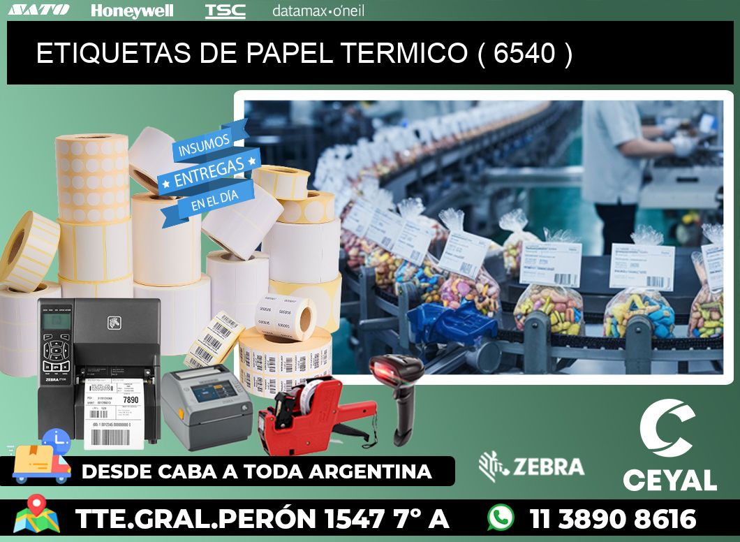 ETIQUETAS DE PAPEL TERMICO ( 6540 )