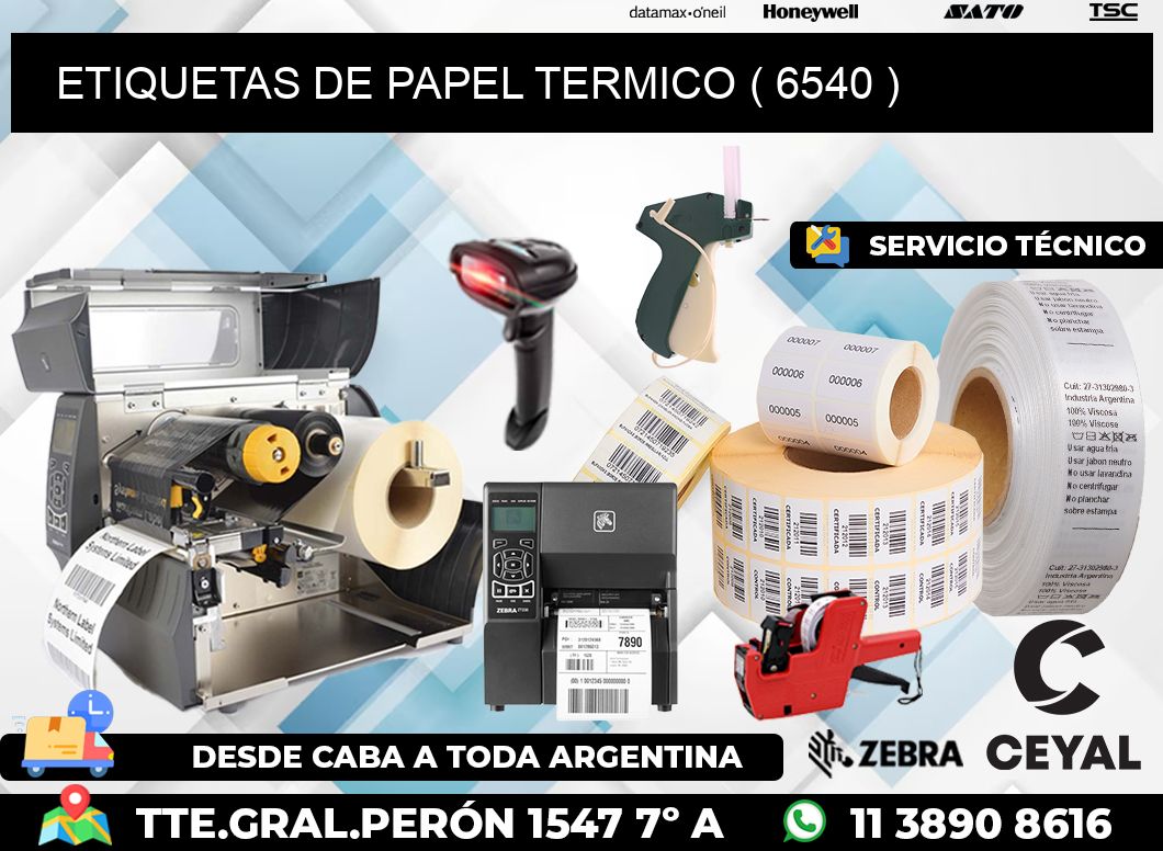 ETIQUETAS DE PAPEL TERMICO ( 6540 )