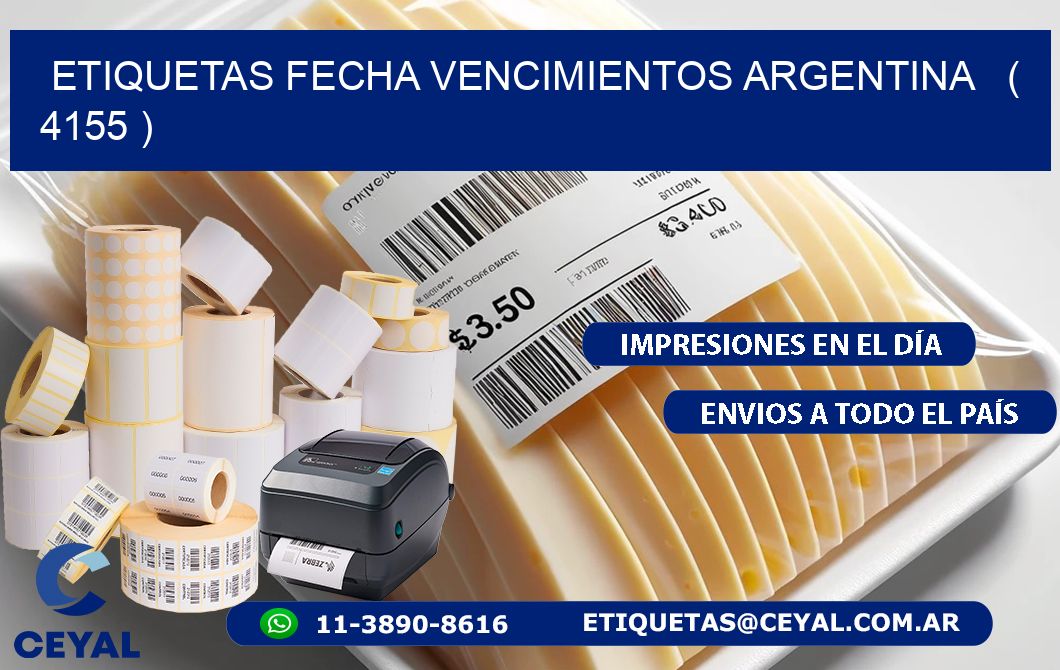 ETIQUETAS FECHA VENCIMIENTOS ARGENTINA   ( 4155 )