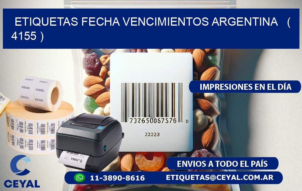 ETIQUETAS FECHA VENCIMIENTOS ARGENTINA   ( 4155 )