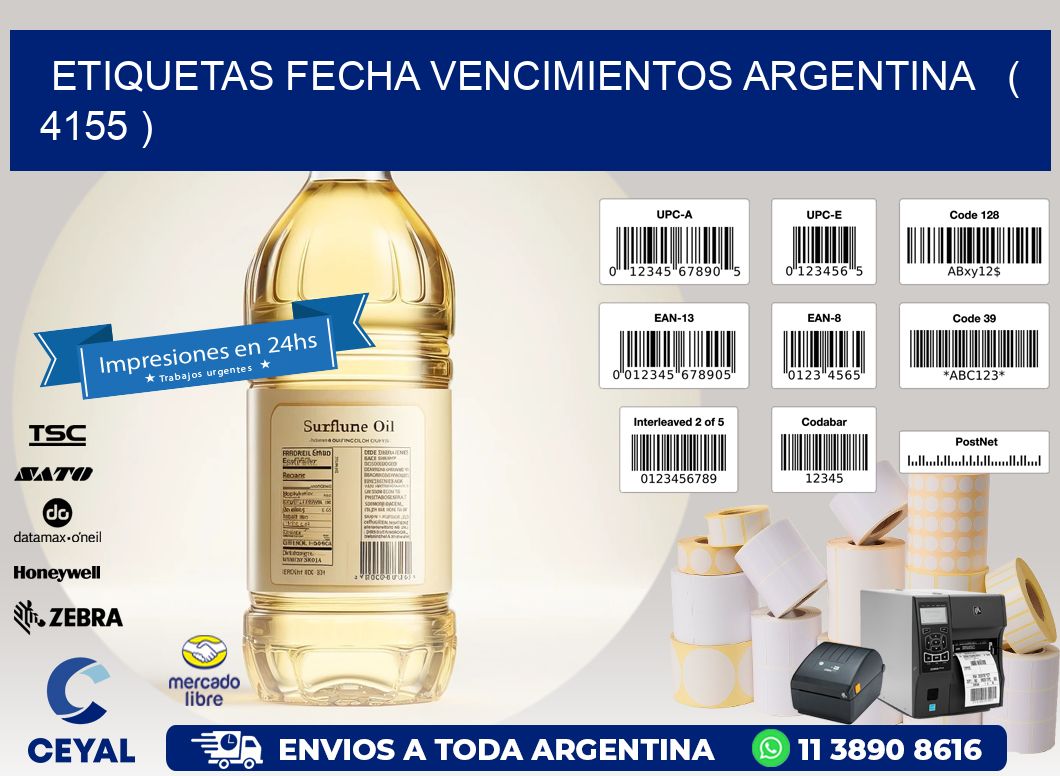 ETIQUETAS FECHA VENCIMIENTOS ARGENTINA   ( 4155 )