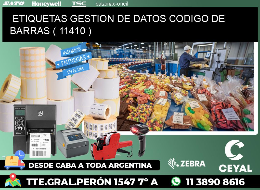 ETIQUETAS GESTION DE DATOS CODIGO DE BARRAS ( 11410 )