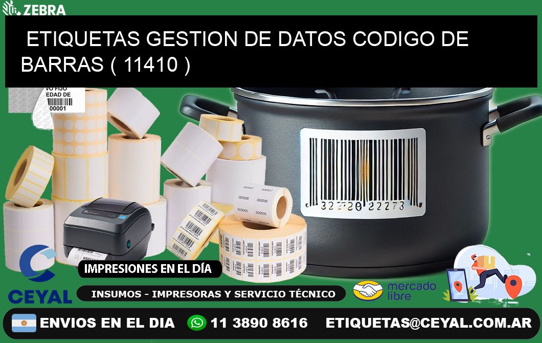 ETIQUETAS GESTION DE DATOS CODIGO DE BARRAS ( 11410 )