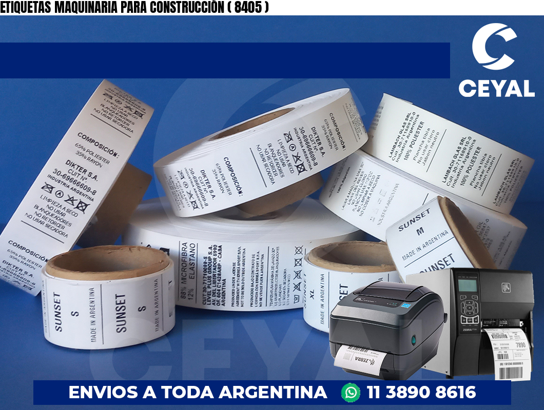 ETIQUETAS MAQUINARIA PARA CONSTRUCCIÓN ( 8405 )
