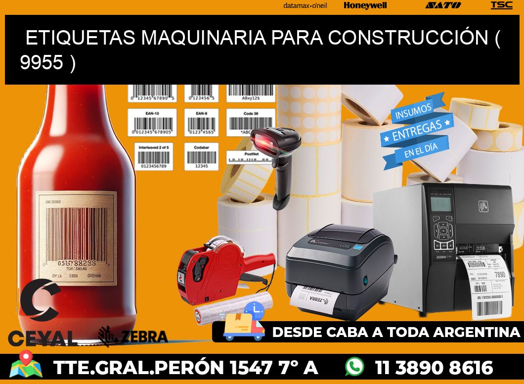 ETIQUETAS MAQUINARIA PARA CONSTRUCCIÓN ( 9955 )