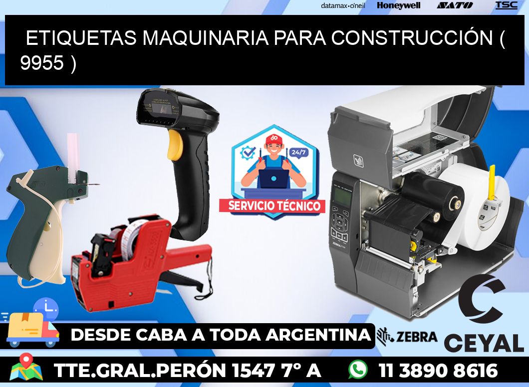 ETIQUETAS MAQUINARIA PARA CONSTRUCCIÓN ( 9955 )