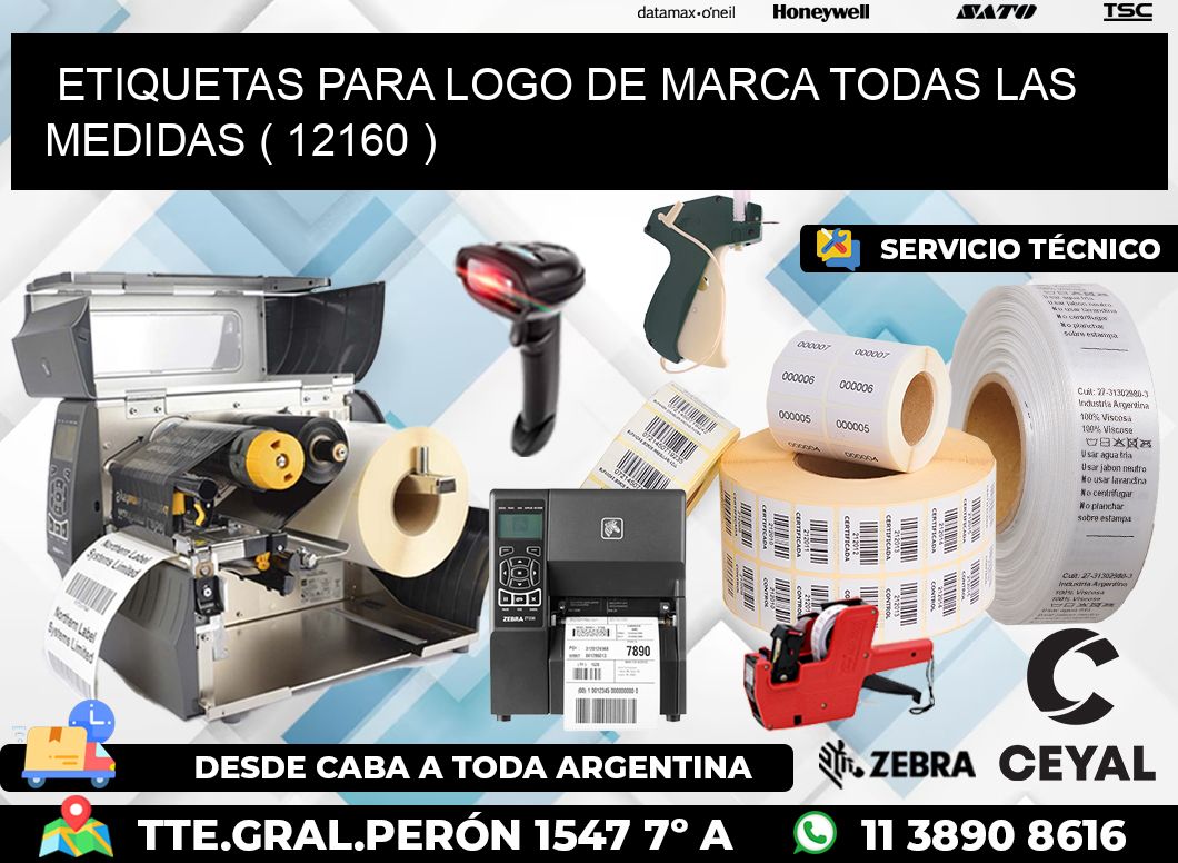 ETIQUETAS PARA LOGO DE MARCA TODAS LAS MEDIDAS ( 12160 )
