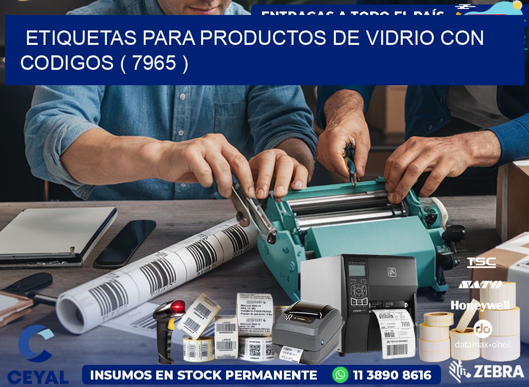 ETIQUETAS PARA PRODUCTOS DE VIDRIO CON CODIGOS ( 7965 )