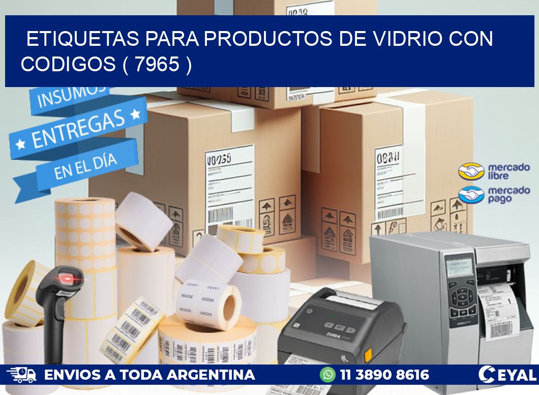 ETIQUETAS PARA PRODUCTOS DE VIDRIO CON CODIGOS ( 7965 )