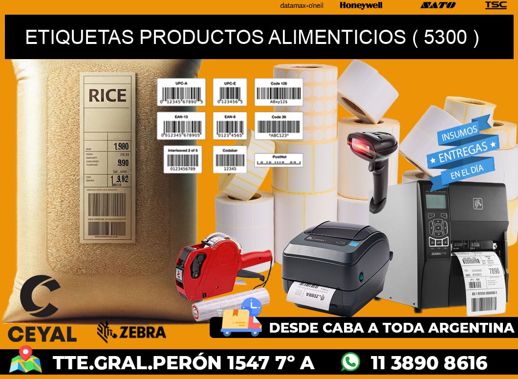 ETIQUETAS PRODUCTOS ALIMENTICIOS ( 5300 )