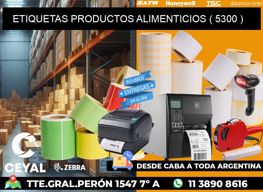 ETIQUETAS PRODUCTOS ALIMENTICIOS ( 5300 )