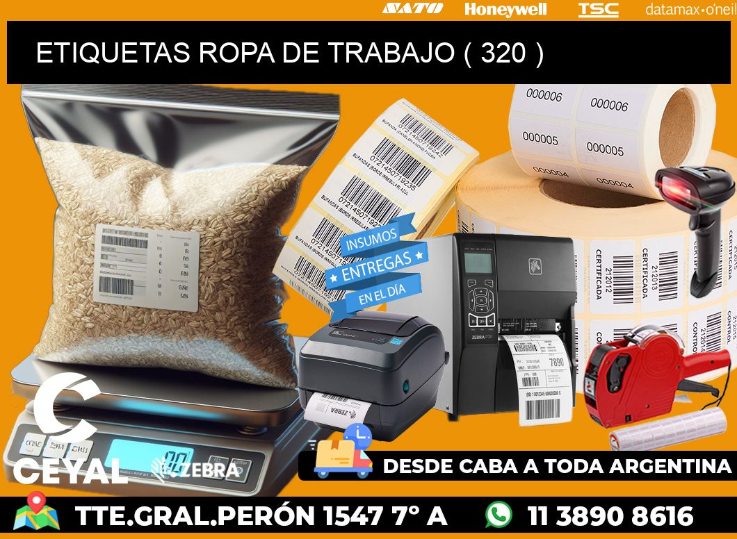 ETIQUETAS ROPA DE TRABAJO ( 320 )