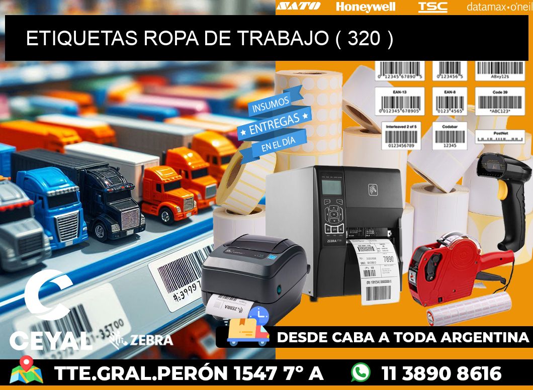 ETIQUETAS ROPA DE TRABAJO ( 320 )