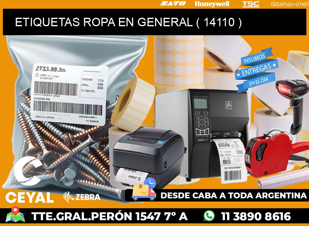 ETIQUETAS ROPA EN GENERAL ( 14110 )