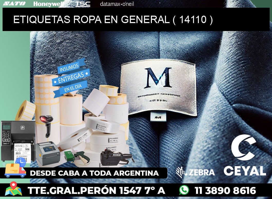 ETIQUETAS ROPA EN GENERAL ( 14110 )