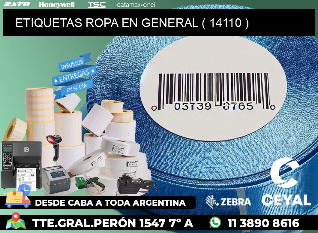 ETIQUETAS ROPA EN GENERAL ( 14110 )