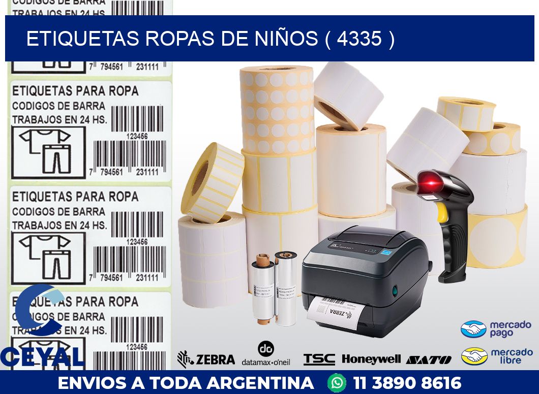 ETIQUETAS ROPAS DE NIÑOS ( 4335 )